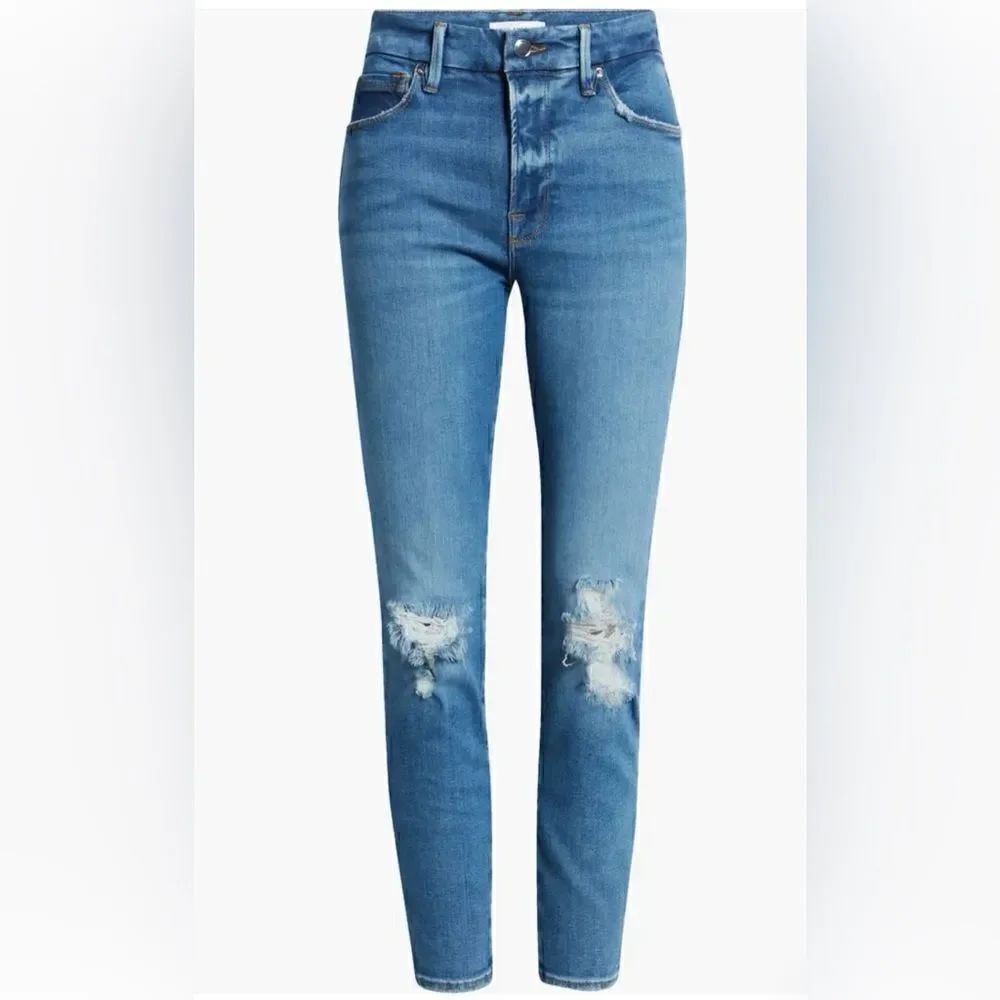 Good Legs Ripped High Waist Crop Skinny Jeans